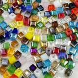 YUEXIGO 200pcs 4mm Cube Crystal Glass Beads for Jewelry Making Faceted Square Crystal Glass Bead Spacer Beads Loose Beads for Br