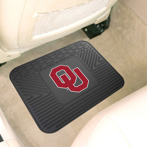 Fanmats 10083 Oklahoma Sooners Back Row Utility Car Mat - 1 Piece - 14In. X 17In., All Weather Protection, Universal Fit, Molded