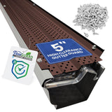 FlowGuard High Clearance Premium 50Year Gutter Cover System Brown 5 Inch Aluminum Gutter Guards, 1020 Feet by FlexxPoint