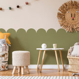 Fuutreo 6 Pcs 15.7 ft Vinyl Sticky Scallop Stencil for Wall Removable Scallop Edge Paint Border Self Adhesive Wall Stencil for H