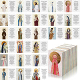 Motiskyy 120 Pcs Spanish Catholic Prayer Card with Catholic Saint and Prayers Watercolor Spanish Divine Mercy the Lord s Holy C