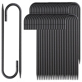 MSWY 12 Inch Rebar Stakes 50 Pack J Hook Ground Stakes Heavy Duty Chain Link Fence Stakes Galvanized Anchors Metal Tent Stakes f