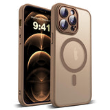 YEMORAN Compatible with iPhone 12 Pro Max Case with Built-in Camera Lens Protector Translucent Magnetic 12 Pro Max Phone Case 6.