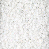 Miyuki Delica Seed Beads - Size 11/0 (1.6 mm), DB0202, White Pearl AB, 7.2 g, Approx. 1440 Beads, Made in Japan