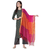 Anni Designer Women'S Cotton Straight Kurta With Palazzo (Kur118_S_Orange_Small),Orange,S