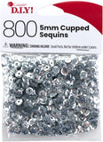 Cousin DIY Silver 5mm Cupped Sequins, 800pc