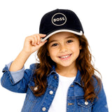 Pick Ur Needs Breathable Baseball Kids Hat Cap With Adjustable Strap Soft Breathable Cotton Hat For Boys & Girls (Black)