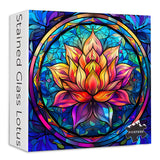 Stained Glass Puzzle for Adults 1000 Pieces, Lotus Flower Puzzles 1000 Pieces Art, Impossible Hard Challenging, Colorful Stained