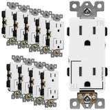 ENERLITES Plug-Load Control Decorator Receptacle Outlet, Duplex Tamper-Resistant, Self-Grounding, 2-Pole Only, 15A 125V 60Hz, UL