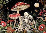 koemhxb Mushroom Paint by Numbers for Adults, Skeleton Paint by Numbers for Adults Beginner,Mushroom Painting by Numbers for Hom