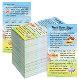 Kisston 200 Pcs Egg Handling Instruction Cards Bulk Fresh Farm Egg Care Labels 2 x 3.5'' Resuable Eggs Carton Stamp Thick Paper 