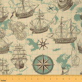 Feelyou Kids Anchor Fabric by The Yard Kids 2 Yard Ocean Upholstery Fabric for Chairs Nautical Theme Waterproof Outdoor Fabric B
