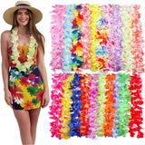 TSMJUWND Hawaiian Leis for Luau Party 50 Pcs Tropical Hawaiian Flower Necklace Colorful Hawaii Leis Bulk Artificial Flowers for 