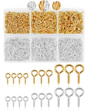 800pcs FIVEIZERO Gold & Silver Small Screw Eye Pins for Jewelry Making & DIY Crafts, Mini Eyelet Screws for Art Projects & Bead 