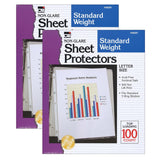 Charles Leonard Sheet Protectors, Standard Weight, Letter Size, Non-Glare, 100 Per Box, 2 Boxes (CHL48281-2)