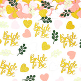 Vofrise 200PC Sage Green and Pink Gold Bachelorette Confetti for Bridal Shower Decorations Heart Eucalyptus Table Scatters for B