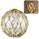SAILINGSTORY Glass Fishing Float Nautical Lamp Coastal Beach Decor Cracked Glass Ball Night Light 8.6