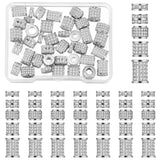 Yinkin 40 Pieces Zircon Rhinestone Beads Tube Column Pave Bead Charms Cubic Zirconia Big Hole Spacer Jewelry Bracelet Connector 