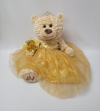 KINNEX COLLECTIONS SINCE 1997 20 Quince Anos Quinceanera Last Doll Teddy Bear with Dress (Centerpiece) ~ ARC16832-6 (Gold)