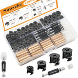 Sunxeke 120PCS Cam Locks for Furniture3-in-1 Eccentric Hardware Wheels,Furniture Fasteners&Connectors with Multi-Size Nuts,Bolts