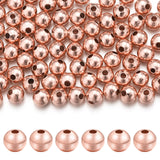 Chuyau 80pcs 5mm Rose Gold Filled Spacer Beads for Jewelry Making Seamless Smooth Metal Brass Beads for DIY Bracelets Necklace E