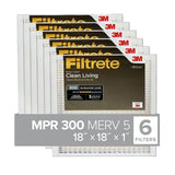 Filtrete 18x18x1 AC Furnace Air Filter, MERV 5, MPR 300, Capture Unwanted Particles, 3Month Pleated 1Inch Electrostatic Air Cl
