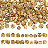 PH PandaHall 100pcs Antique Gold Spacer Beads, 4-5mm Large Hole European Beads Tibetan Round Tube Bead Alloy Rondelle Spacers fo