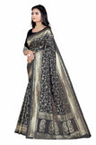 Sugathari Womens Banarasi Saree Pure Kanjivaram Silk Saree Soft New Ladies 2023 Design Wear Pattu Sarees Latest Party Sari Collections With Blouse Piece For Wedding Sadi (San Pari-182 Black)