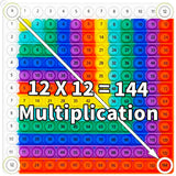 12x12 Multiplication Pop Board - Sensory STEM Learning Toy with Poppable Bubbles, Interactive Math Game for Classroom & Home, Mu