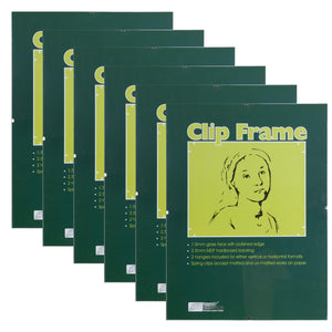 Ambiance Gallery Clip Frame - 4X6-6 Pack Of Modern Low-Profile Invisible Minimalist Picture Frames - Poster Frames With Glass An