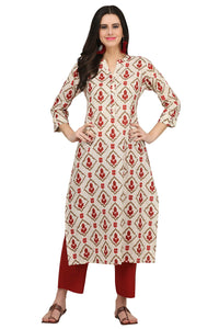 Gosriki Women'S Cotton Kurta (Kur190013-L_Large_White),white,,B07QFHG8PD