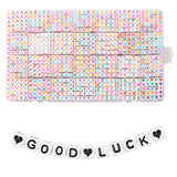 1400pcs Letter Beads, 6x6 mm Acrylic Alphabet Beads, Beads for Jewelry and Bracelet Making, in 28 Grid Box (White and Colorful)