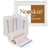 Premium Elastic Bandage Wrap (4 Wide, 4 Pack) Nexskin Latex Free Athletic/Medical Compression Bandages Hook & Loop Fastener