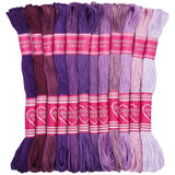 Dercuy Embroidery Floss,12 Skeins Purple Embroidery Thread,Friendship Bracelet String for DIY Making,Embroidery Crafts