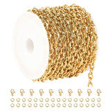 UMAOKANG 16.4 Feet Stainless Steel Jewelry Making Supplies Gold Plated Lip Chain Jewelry Making Chains Bulk