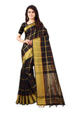 Leriya Fashion Cotton Silk Solid Checkered Saree for Women