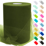 JeogYong Olive Green Tulle Roll, 6 x 100 Yards Polyester Netting Fabric Tulle Ribbon DIY Fabrics for Tutu Skirts Dress Wedding P