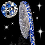 Hicarer 3 Yards Resin Rhinestone Ribbons for Wedding Self Adhesive Diamond Crystal Ribbon Roll Glitter Resin Diamond Belt Bling 