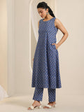 Libas Women'S Cotton Kurta Sets (400539_Blue_Xl)
