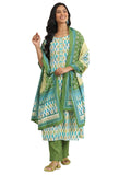 Libas Women'S Silk Blend Kurta Set (400051O_Green_M)