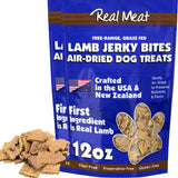 TRMC Real Meat Dog Treats - Two 12oz Bags of Bite-Sized Air-Dried Lamb Jerky for Dogs - Grain-Free, 95% Human-Grade Lamb