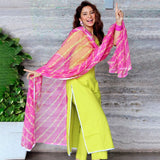 Anni Designer Women'S Pure Cotton Straight Kurta With Palazzo & Dupatta (Kpzd-Cot-10002-Light Green_Xxl_Light Green_Xx-Large),Light Green,2XL,Cotton Blend,Regular,