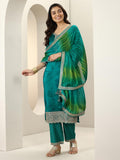 Libas Women'S Silk Chiffon Kurta Sets (99266_Green_S)
