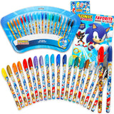 Sonic the Hedgehog Gel Pen Set - Bundle with 20 Gel Pens for Drawing, Doodling, Coloring, Art Plus Coloring Book and Stickers | 