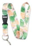 Limeloot Boho Palm Leaves Lanyard for ID badges, Keys, and Accessories with Quick Release Buckle and Flat Ring