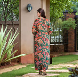 Anni Designer Women'S Rayon Viscose Straight Printed Kurta With Palazzo (Chinki Green-Vks03_M_Green_Medium),Green,M,,,