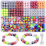 BBita 1000PCS Sports Polymer Clay Beads Bracelet Making kit, 24 Style Cute Fun Ball Beads Baseball Basketball Soccer Rugby Volle