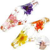 2 Pieces Dried Flower Resin Book Page Holder Transparent Thumb Ring Handmade Personalized Bookmark Reading Accessories for Teach