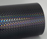 Roll of Prism Sign Vinyl, Holographic 1/4'' Mosaic, Self-Adhesive (24 inch x 10 feet, Black)