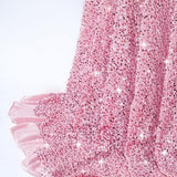 2 Yards Blush Pink Sequin Fabric Soft Fabric by The Yard Sequin Velvet Cloth Glitter Sequins Upholstery Decorative Fabric for We